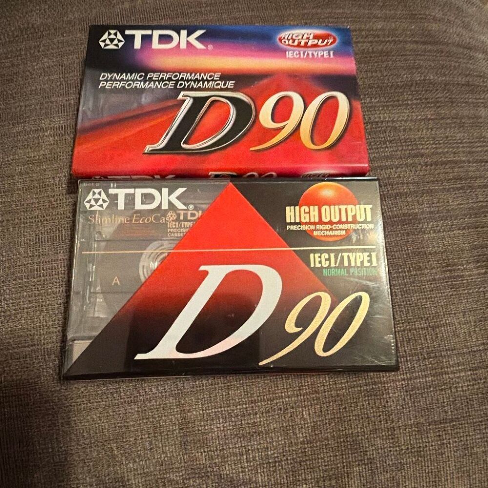 2 New TDK D90 High‎ Output IECI Type 1 Dynamic Performance Audio Cassette Tape